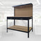 BRASQ Robuuste Werkbank met 2 lades zwart - Werktafel Incl. Ophangwand en haken - 120x60x155cm - Draagkracht Max. 225 KG