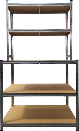 BRASQ Robuuste Werkbank RVS - Werktafel met 5 MDF-Planken - 120x60x180cm - Draagkracht Max. 550 KG