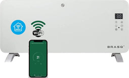 BRASQ Smart Convector Kachel Wit - Elektrische Kachel - Heater met WiFi tot 2000 Watt - 2 standen - tot 20M2
