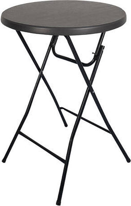 BRASQ Statafel Zwart ø80 x 110 cm - Bartafel - Vouwtafel - Inklapbaar van kunststof en metaal voor binnen en buiten