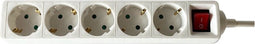 BRASQ Stekkerdoos 5-voudig Wit - 1,4 meter - Stekkerdozen - Verlengsnoer met stekkerdoos - Verlengkabel - Verlengsnoer - Met Randaarde
