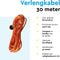 BRASQ Verlengsnoer 30 meter Oranje - Verlengkabel met randaarde - Verlengkabel voor binnen