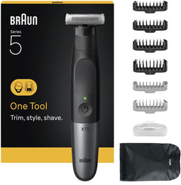 Braun All-in-One Series XT5 +8 Stylingtools - 4D Flex Scheerblad - Style & Scheer - XT5200 - Grijs