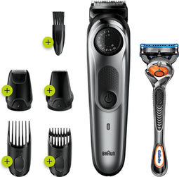 Braun Baardtrimmer en Haartrimmer BT7220 - Zwart Metaalgrijs