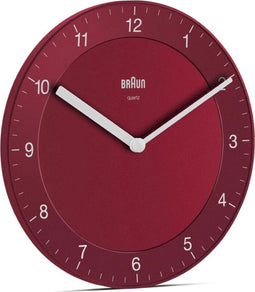 Braun BC 06 R kwarts wandklok analoog rood