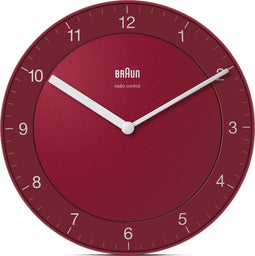 Braun BC06R-DCF - Wandklok - Analoog - Radiogestuurde tijdsaanduiding - Rood