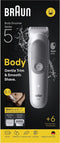 Braun Body Groomer Series 5 BG5550 +6 Verzorgingstools - Trim & Scheer Haar - Waterdicht - Grijs