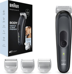 Braun Bodygroomer Series 3 3340 - Lichaamsverzorger Voor Heren - Borst, Oksels, Schaamstreek, Manscaping en Meer - Incl. Kammen, SkinShield Technologie Voor Zorgvuldig Gebruik, Afspoelbaar