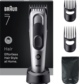 Braun Haartrimmer Tondeuse Series 7 HC7590 + 5 Tools - Levenslang Scherp Scheerblad - 17 Lengtes - Grijs
