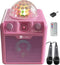 N-GEAR Disco Block 410 - Bluetooth Speaker - Karaoke Set met 2 Microfoons - Roze (2 stuks)
