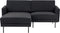 BREDA - Hoekbank - Zwart - Rechtszijdig - Polyester
