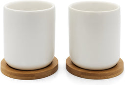 Bredemeijer - Kopjes Umea met bamboe onderzetter - theemok set van 2