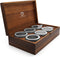 Bredemeijer - Theedoos met 6 theeblikken voor losse thee rond + lepel acacia hout