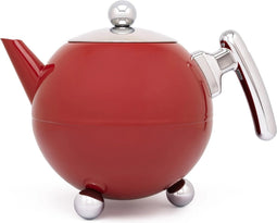 Bredemeijer - Theepot Bella Ronde 1,2L Carmine Red- Dubbelwandig