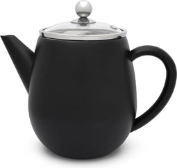 Bredemeijer - Theepot Duet Eva 1,1L mat zwart met filter - - Dubbelwandig