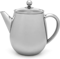 Bredemeijer - Theepot Duet Eva 1,1L met filter - Dubbelwandig glans RVS