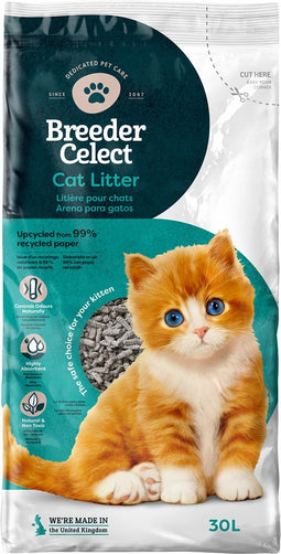 BreederCelect 100% Gerecycled - Kattenbakvulling - 30 l