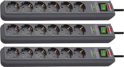Brennenstuhl 1159700015-3 Overspanningsveilige stekkerdoos Zwart Randaarde stekker 3 stuk(s)