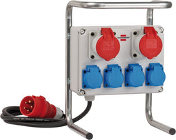 Brennenstuhl Compacte Kleine Stroomverdeler Bkv 2/4 G Ip44 / Bouwstroomverdeler Met Stalen Buisframe (2 M Kabel, Voor Continu Gebruik Buitenshuis Ip44)