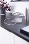brennenstuhl®estilo hoekaansluitdoosstrook met USB laadfunctie 6-weg 4x beschermende contactdozen & 2x Euro zilver/wit