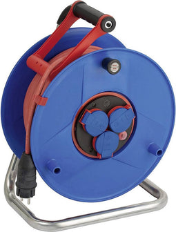 Brennenstuhl Garant Bretec IP44 Kabelhaspel, voor bedrijfsmatig gebruik, 50 m kabel in rood, speciaal kunststof, gebruik voor bouwplaatsen en continu gebruik buiten, Made in Germany