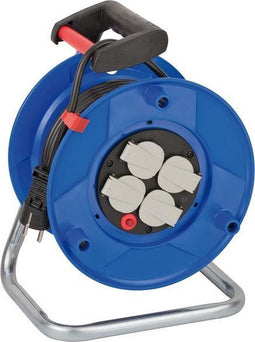 Brennenstuhl Garant Kabelhaspel 25 m (speciaal kunststof, voor gebruik binnenshuis,25m kabel zwart Made in Germany)blauw Kabelhaspel