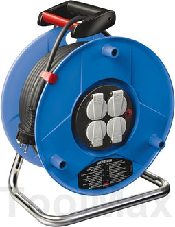 Brennenstuhl Garant kabelhaspel (50m zwarte kabel, speciale kunststof, binnenshuis te gebruiken,Made in Germany)