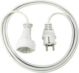 Brennenstuhl kwaliteit kunststof verlengkabel met geaarde stekker en koppeling (verlengsnoer voor binnen met 2m kabel) wit