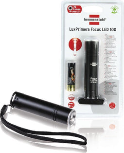 Brennenstuhl Led-zaklamp, luxe premium, zaklamp met batterijen en Cree-led (70 lm, traploos scherpstelbaar, IP54) zwart