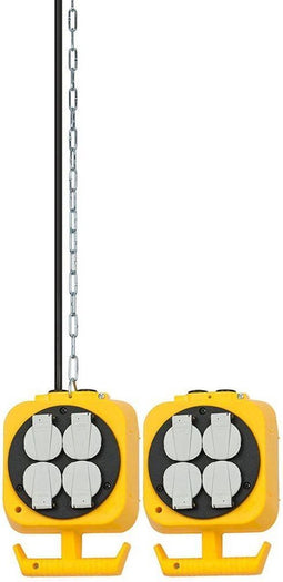 Brennenstuhl pendel stroomverdeler / hangverdeler met 2 x 4 geaarde stopcontacten (Made in Germany)
