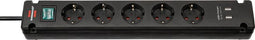 Brennenstuhl - Stekkerdoos brennenstuhl bremounta 5-voudig incl. 2 usb 3m zwart | 4 stuks