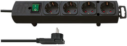 Brennenstuhl - Stekkerdoos brennenstuhl comfort plus 4-voudig incl. platte stekker 2m zwart | 4 stuks