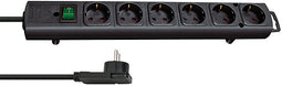 Brennenstuhl - Stekkerdoos brennenstuhl comfort plus 6-voudig incl. platte stekker 2m zwart | 4 stuks
