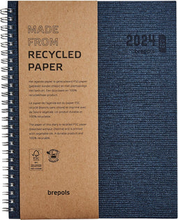 Brepols agenda Ecotiming, Kazar, blauw, 2025, spiraalgebonden