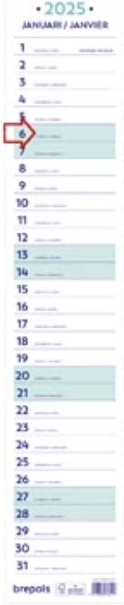 Brepols maand lintkalender, 2025