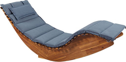 BRESCIA II - Ligstoel - Natuurlijk/Blauw - Acaciahout