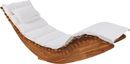 BRESCIA II - Ligstoel - Natuurlijk/Wit - Acaciahout