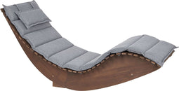 BRESCIA - Ligstoel - Donkerhout/Grijs - Acaciahout