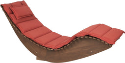 BRESCIA - Ligstoel - Donkerhout/Rood - Acaciahout