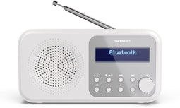 Sharp DR-P420 - Draagbare Radio - DAB DAB+ FM Bluetooth 5.0 - Wit