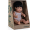 Miniland Babypop Jongetje Met Vanillegeur 38 Cm Wit Pak - aziatisch jongetje - met wit broekje en hemdje in broderiestijl