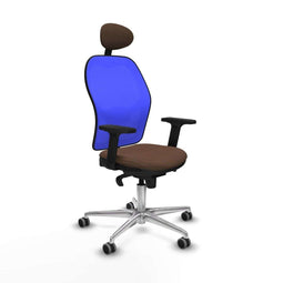 Piqueras y Crespo 2D086G1 - Bureaustoel - Verstelbare hoogte met armleuning - Blauw Donkerbruin