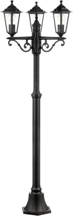 Brillant | Carleen buitenlantaarn, 3-vlammig, zwart | 3x A60, E27, 60W, geschikt voor normale lampen (niet meegeleverd)