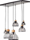 Brilliant Avia - Hanglamp - E27 max 6x40W - Zwart/Houtkleur