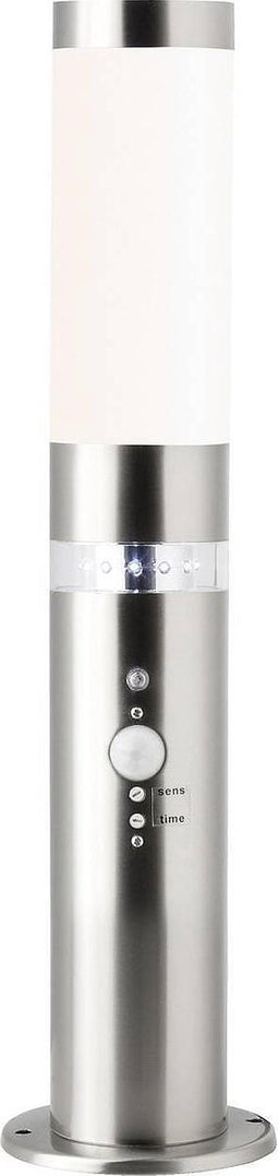 Brilliant BOLE - Staande Buitenlamp met schemersensor - Chroom;Wit