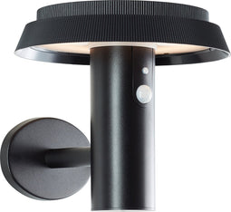 BRILLIANT buitenlamp met solar, 21 cm, 500 lm, 3000 K, metaal, zwart