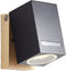 BRILLIANT - GALENI Buitenwandlamp - zwart/naturel - metaal/glas GU10 1x20W