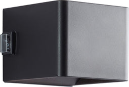 Brilliant ISEO - Oplaadbare wandlamp op accu draadloos - met bewegingssensor - IP44 - LED 4W - 300 Lumen - 3000K - met batterijen indicator - Zwart