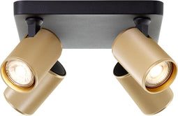 Brilliant Marty - Plafondspot - GU10 4x5W 3000K - Zwart/Goudkleurig