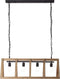 BRILLIANT Matrix Nature - Hanglamp 4 lichts - Antiek Hout - Zwart Korund - Dimbaar